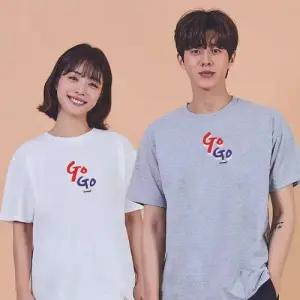 키밍 맨투맨 후드티 GO GO 반팔오버핏 남성흰색면티 WAE069B