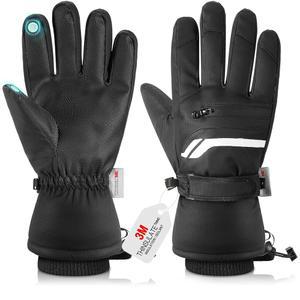 MoKo 겨울 방수 보온 장갑 남성 여성, 추운 날씨 방풍 따뜻한 스키 스노우, 터치스크린 손가락으로 3M 두께, 달리기 사이클링 하이킹, 야외 스포츠 일상 업무용