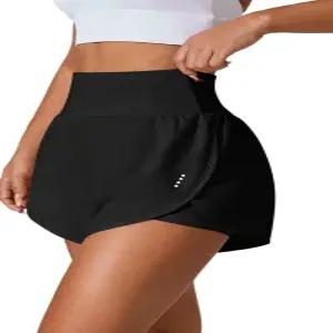 LABARDs 여성용 운동용 러닝 반바지 하이웨이스트 포켓 3인치 돌핀 짐 요가 비치