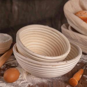 둥근 천연 등나무 발효 바구니 베이킹 도구 뚜껑 빵집 홈