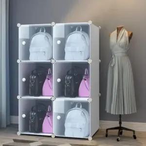 조립식 가방보관함 수납장 핸드백 진열대 정리함 2열3층 6칸(2열3층) (WFKAEJM)