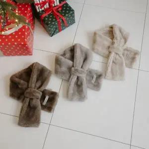 |CMA84D5|여성 레오파드 디자인 소프트 퍼 머플러 겨울 숏 스카프