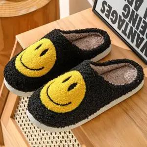 여성 3컬러 스마일 귀여운 겨울 뽀글이 털슬리퍼 (WFKB3UB)