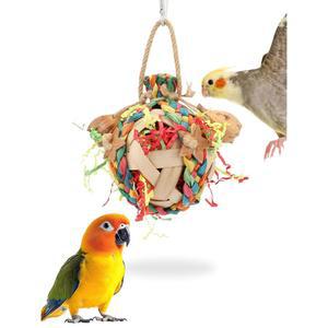 원티 버드 토이 컬러풀 슈레딩 크링클 코카티엘용 천연 건조 씹는 잉꼬 스 세네갈 1팩