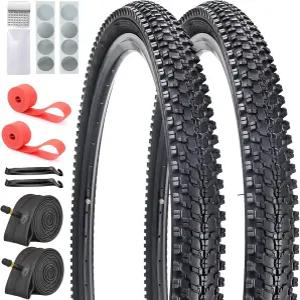 SIMEIQI 2팩 자전거 타이어 및 튜브 26인치/24인치/27.5인치 x1.95인치 20인치 x2.125인치 26인치 x2.1인치
