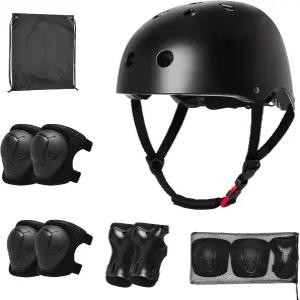 ANEFUN 보호 장비 세트 - 롤러 스케이트 신발 스쿠터용 헬멧 무릎 패드 팔꿈치 소년 및 소녀용 조절 가능한