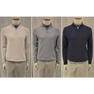 [올젠](신세계 사우스시티)남성 셔츠 레이어드 스웨터 ZG1E1203 3종택1