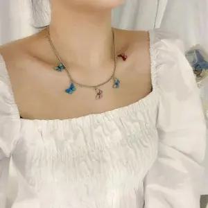 나비 팬던트 써지컬스틸 목걸이 여성 레이어드 악세사 (WFKBNMR)