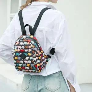 [하프클럽/]여성 여자 아트 패턴 데일리 미니 백팩 소 여행용 가방