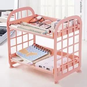 책상 욕실 주방용 정리대 2단 조립 수납 선반 (WFKBQSR)