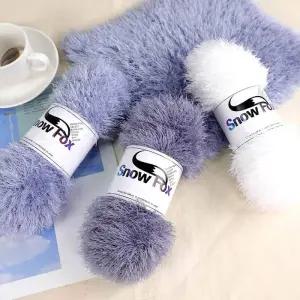 뜨개실 뜨개질 400g 모조 모피 벨벳 깃털 속눈썹 원사 스틱 바늘 실 손 짠 대형 아웃웨어 잠옷 스카프 모자