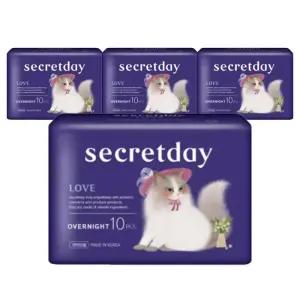 [시크릿데이] 시크릿데이 러브 날개형 생리대 오버나이트 10Px4팩
