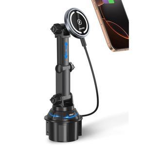 16, 15W 고속 충전 마그네틱 컵 홀더 휴대폰 마운트, 15 14 13 12 시리즈와 호환, 로드 트립 필수품용 MagSafe 컵 홀더 자동차 마운트용 OHLPRO