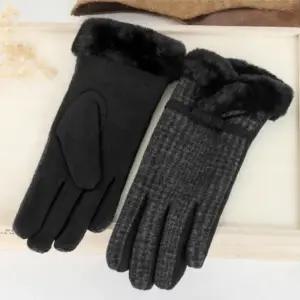 (색상 블랙)체크정장 여성 터치장갑 기모 겨울 여성 추천 체크 패션 따뜻한 기모 장갑