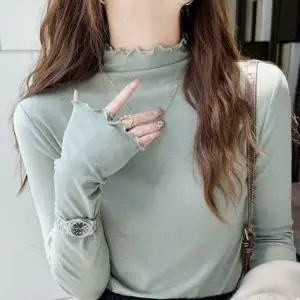 피치기모 스판 프릴 반목폴라티