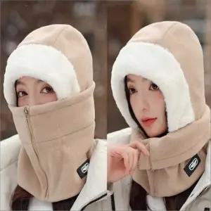 여성 겨울 바라클라바 후리스 후드워머 마스크 일체형 방한