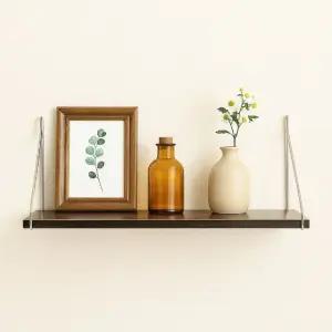 고품질 공간데코 벽선반 (50x15cm) (월넛) 무타공 우드선반 (WFKDVY0)