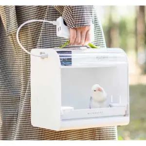 앵무새이동장 휴대용 저소음 조류 그린 앵무새육추기 항온