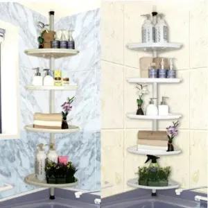 욕실코너설치 분체욕실선반 분체도장 4단 4단코너수납 코너설치 (WFKDJ3Y)