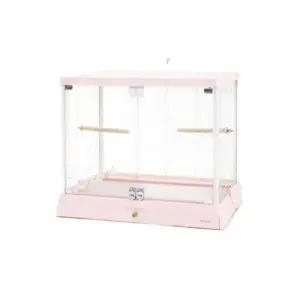 앵무새장 프리미엄 파노라마 날림장 투명 모란새 사육장 버드케이지 핑크 철사 유리 패키지 3