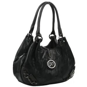 검은색 무지 램스킨 체인 토트백 양가죽 크로스백 가방