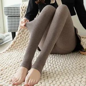 여성 골지 하이웨스트 기모 레깅스 겨울 방한 스타킹 골지레깅스