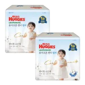 하기스 기저귀 네이처메이드 퓨어 썸머 6단계 28pX2팩 BNS