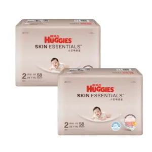 하기스 기저귀 스킨에센셜 밴드형 공용 2단계 58pX2팩 BNS