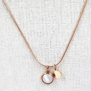 목걸이 체인 뱀줄 레이어드 써지컬 디자인 심플 묘안석 장식 WFJOG6B