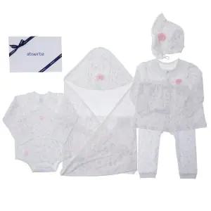 갤러리아 (압소바말띠출산세트저고리)꽃토끼뱀부배냇슈트+속싸개+내의+모