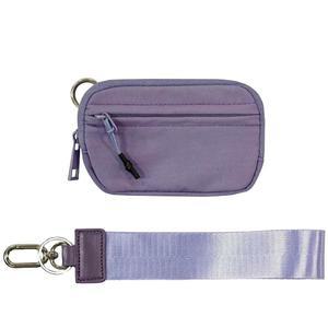 이코케이 지갑 2세대, 여성용 파우치 손목시계, 신분증 창이 있는 지퍼 카드 케이스/여성용 핸드 스트랩, 코인 미니 휴대용 열쇠고리 지갑(보라색)