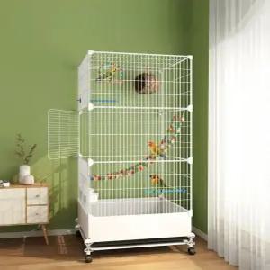 앵무새 대형 새장 바퀴 사육 횃대 장난감 이동식 놀이터 날림장