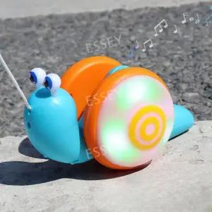 움직이는 달팽이장난감 선물 조깅 산책 달팽이 조명 달리는 노랑