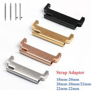 2pcs 스트랩 어댑터 스테인레스 스틸 시계 밴드 커넥터 플라스틱 금속 18mm 20mm 22mm 퀵 릴리스 핀 액세서