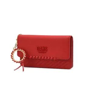 (쇼핑백동봉) 여성 레드 로고배색 소가죽 카드지갑 DCHO6E182