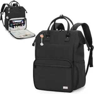 로드리드 간호사 백팩 남녀용 헤비 듀티 작업 스틸 프레임 탑 15.6인치 노트북 레이어 지퍼 잠금 및 내부