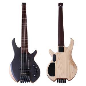 바로곱 헤드리스 일렉트릭 베이스 기타 트리 버얼 탑 5현 바디 39인치 무광 좋은 수공예품 그린블랙