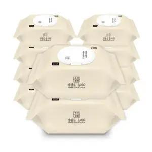 [하프클럽/알티피아]가정용 데일리 엠보싱 물티슈 캡형 고급 100매 10팩