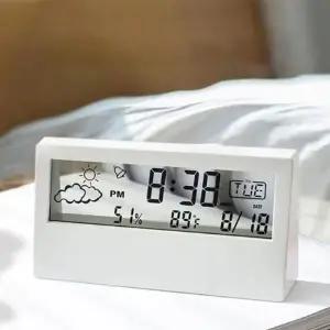 투명 디스플레이 디지털 습도 온도 탁상 책상 시계