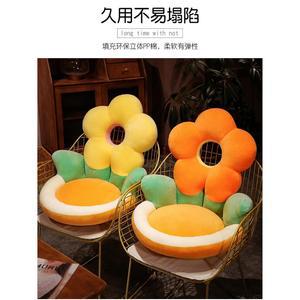 꽃 해바라기 등받이 방석 차량 의자 쿠션 일체형 겨울 애견