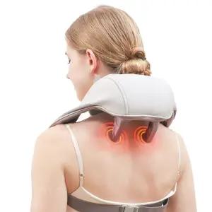 포핸드 뒷 목 어깨 마사지기 무선 허리 근육 안마기 온열 승모근 지압기