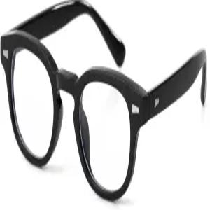 조니 뎁 여성용 원형 안경 남성 빈티지 서클 두꺼운 프레임 비처방 클리어 렌즈