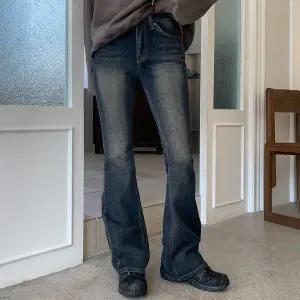 [모코블링]빈티지 틴 기모 부츠컷 데님팬츠 청바지 데님팬츠 부츠컷팬츠 워싱팬츠 기모안감