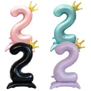 스마일파티 초대형 100cm 스탠딩 왕관 숫자 풍선