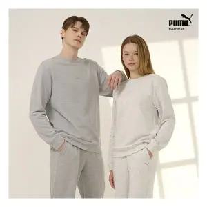 (이월)[푸마바디웨어]남녀맨투맨+조거팬츠 테리 홈웨어 2종 세트 택일