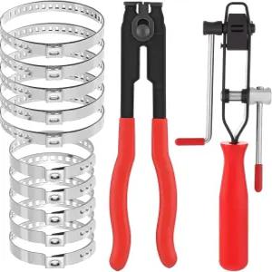 10 PCS 스테인리스 스틸 CV 조인트 부트 액슬 클램프 플라이어 밴드 자동차용 부츠 대부분의