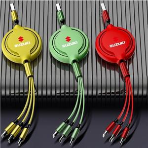 자동차 고속 충전기 확장형 3 in 1 데이터 케이블 악세서리 스즈키 스위프트 랜디 짐니 그랜드 비타라 디자