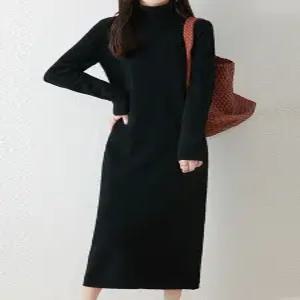 [클라셰]클라셰 니트하이넥롱원피스_B5W0728