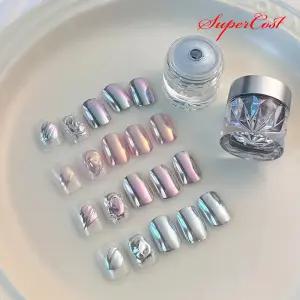 네일아트 실크 오로라 문라이트 메탈 미러 파우더 4종