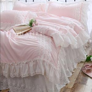 레이스 이불 A타입 더블 침구 침대 캐릭터 이불커버 순면 패드 핑크 분홍색